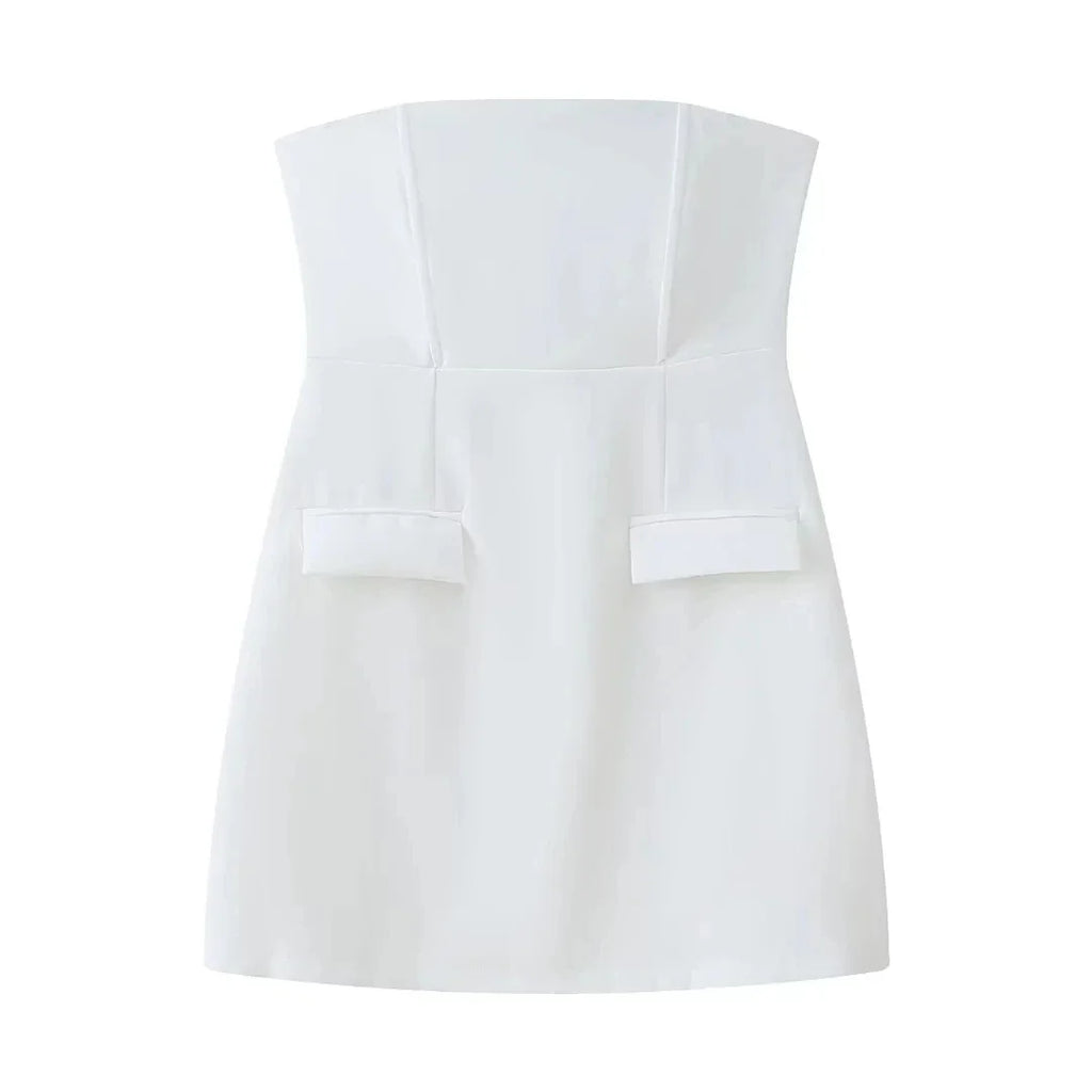 Sexy Strapless Mini Skirt For Women Solid Color Summer