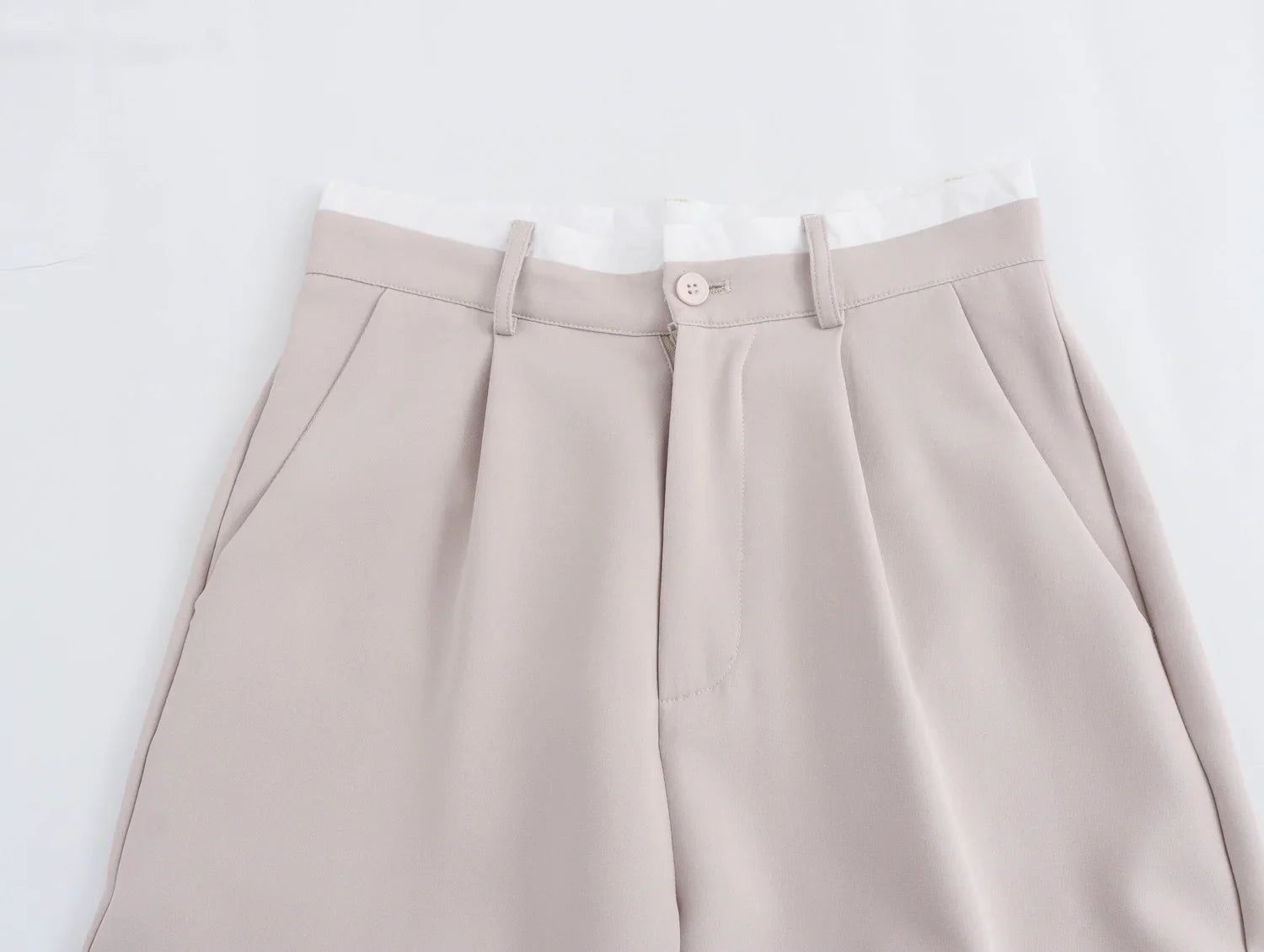 Women Fashion Solid Vest Pant Suit Set with Single Breasted Halter Cropped Top and High Waist Patchwork Trousers for Office Wear