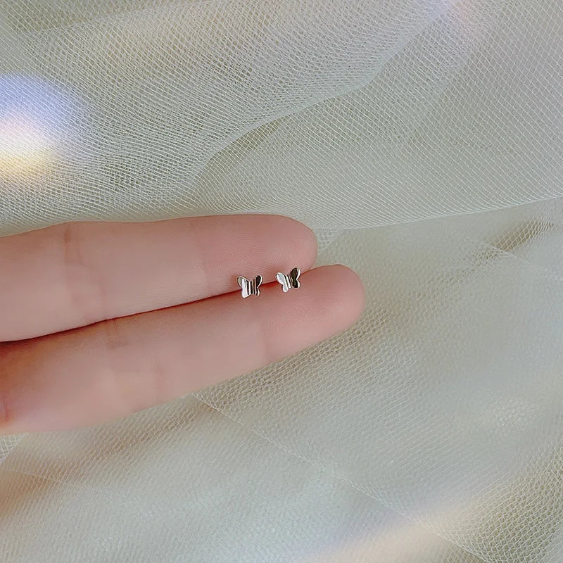 Minimalist Heart Stud Earrings for Women Hypoallergenic Silver Color Daily Wear Jewelry Gifts