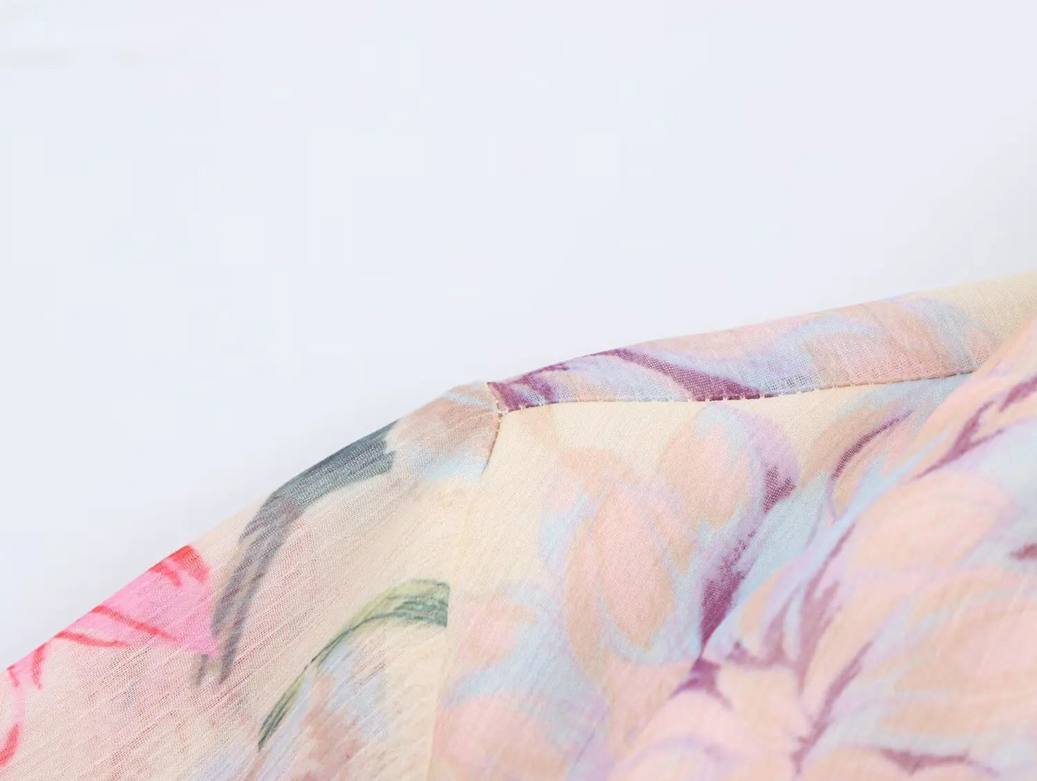 Floral Print Midi Dress With High Neck And Tie Front Belt