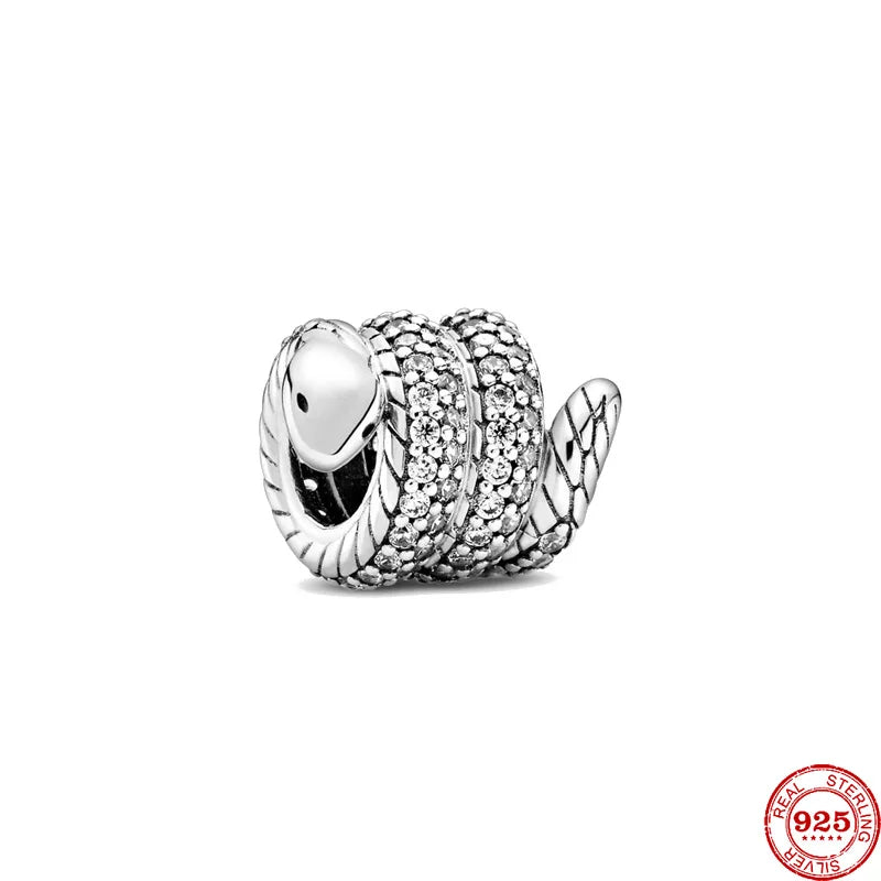 Charm Fit Original Bracelet with Shining Zircon Love Heart and Flower Bead for Women Jewelry Gift in 925 Silver Plated Design