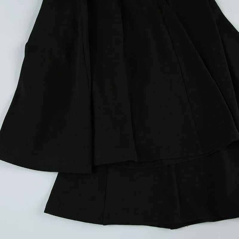 Slim Fit Hollow Out Long Sleeve Semi High Neck Jumpsuit with Elastic Waist Solid Color Women's Slim Pants Y2K Inspired Bottoms