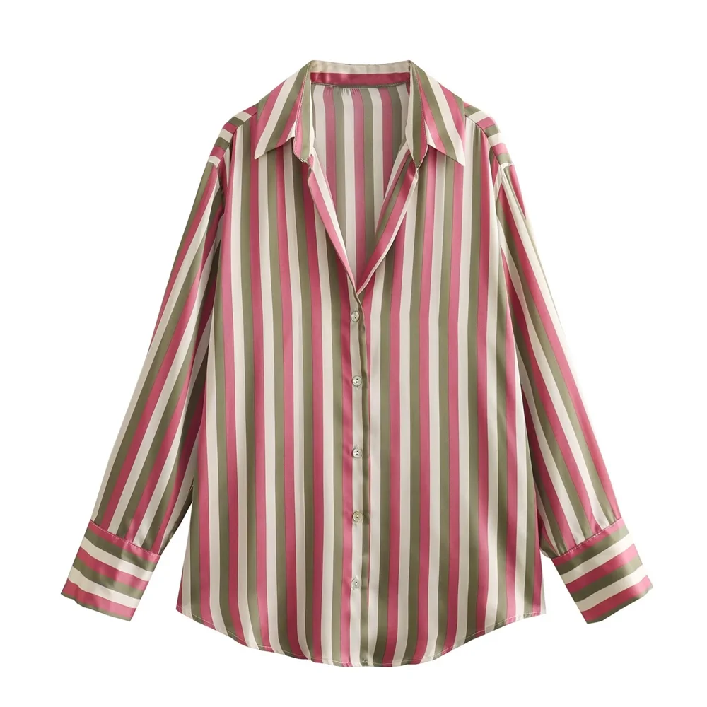 Women's Casual Loose Silk Satin Shirt with Versatile Soft Texture and Elegant Design