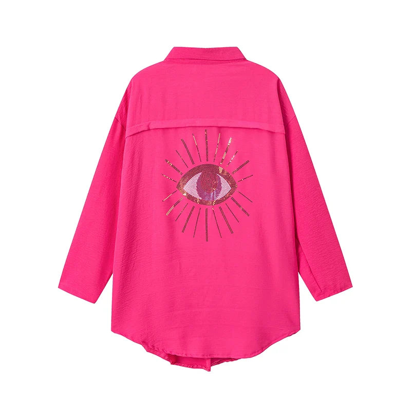 Women's Casual Cotton Linen Lapel Long Sleeve Shirt Autumn Winter Fashion Tunic