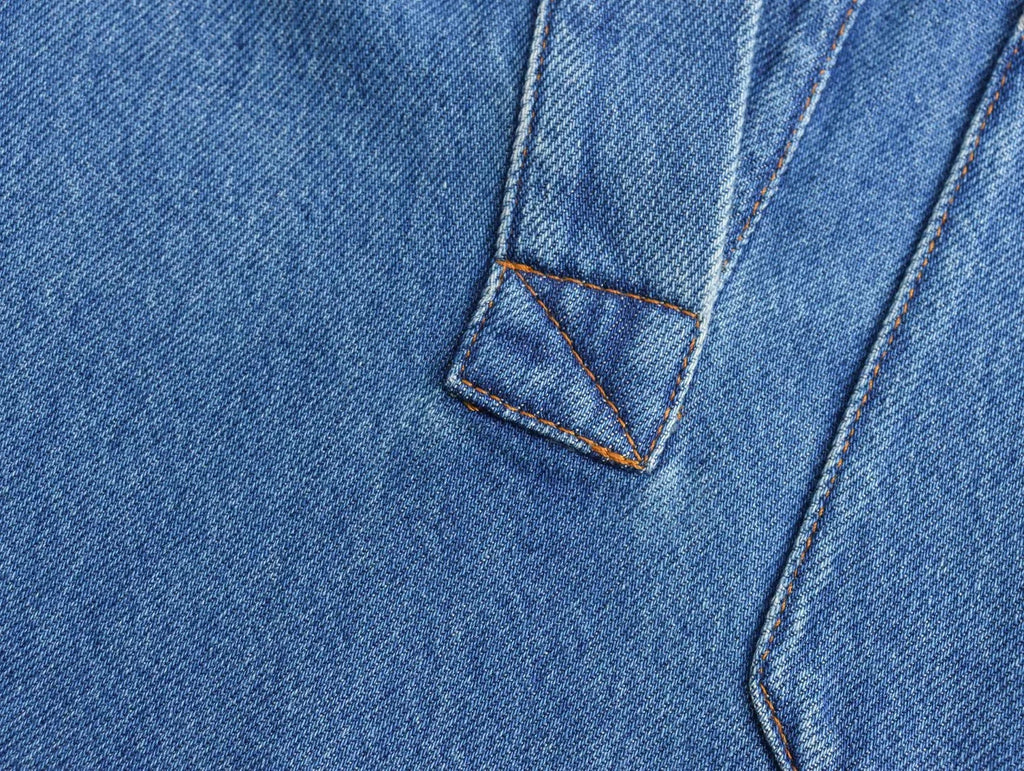 Blue Oversized Shirt and Wide Baggy Denim Pants Two-Piece Set Casual Autumn Jean Outfit for Women