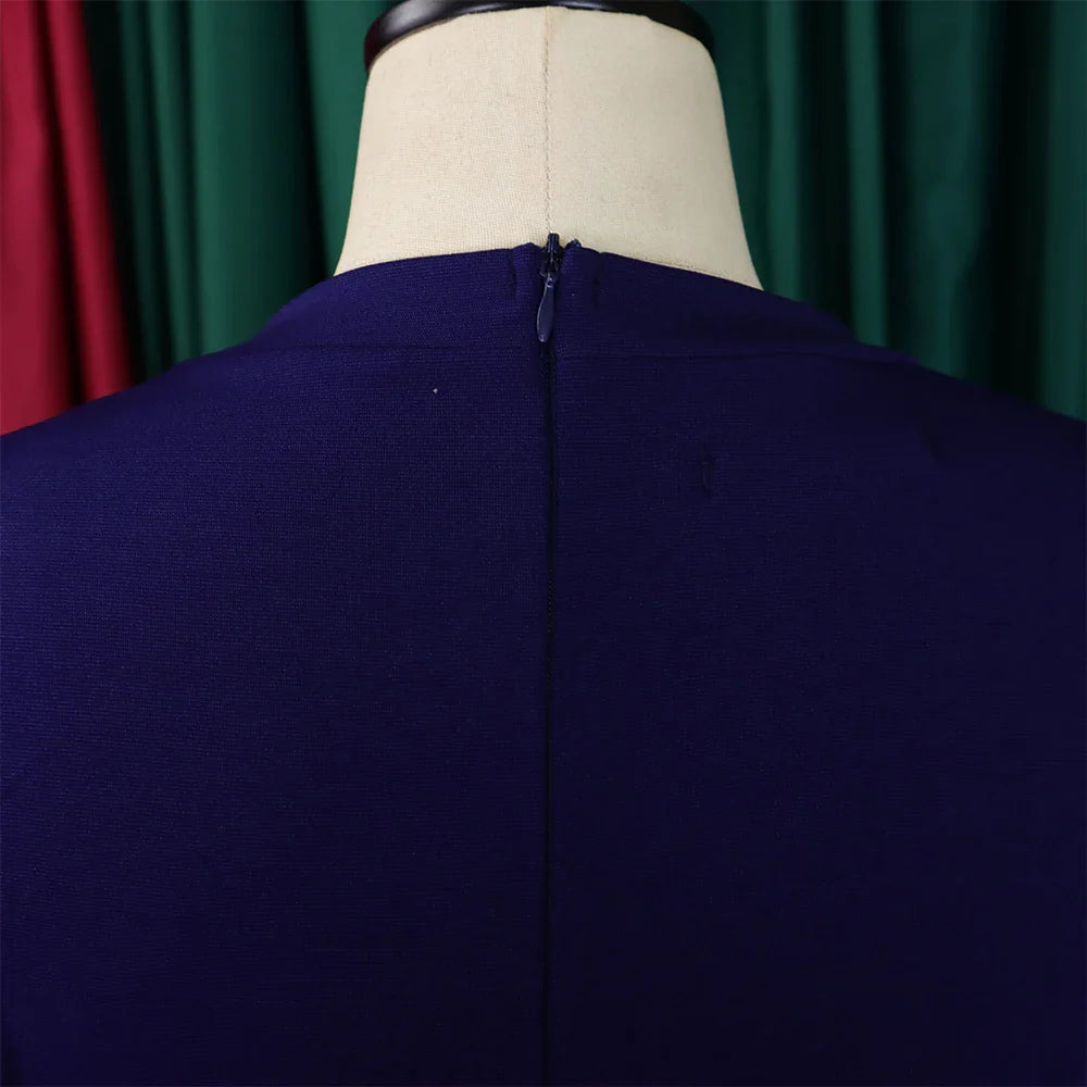 Elegant Party Dress For Women O Neck Pleated A Line Midi