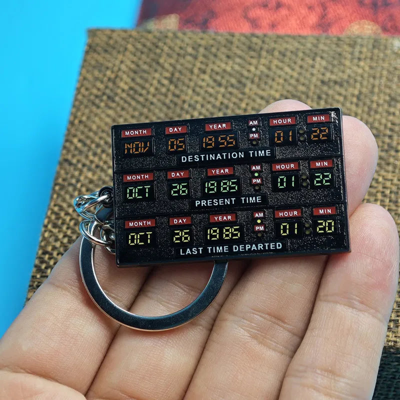 Time Circuits Keychain Replica Inspired by Back to The Future Delorean Time Travel Gift for Classic Movie Fans