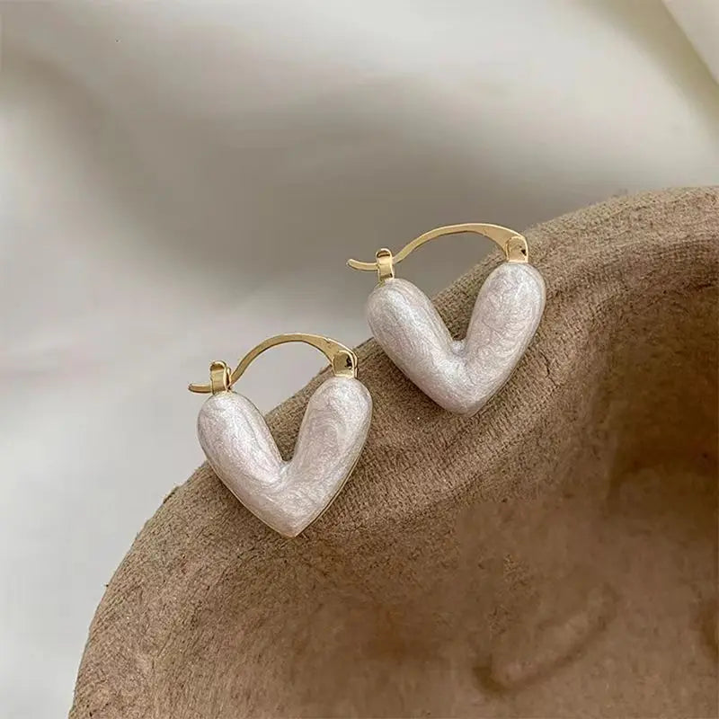 Minimalist Pearl Hoop Earrings for Women Elegant Round Circle Jewelry Gift