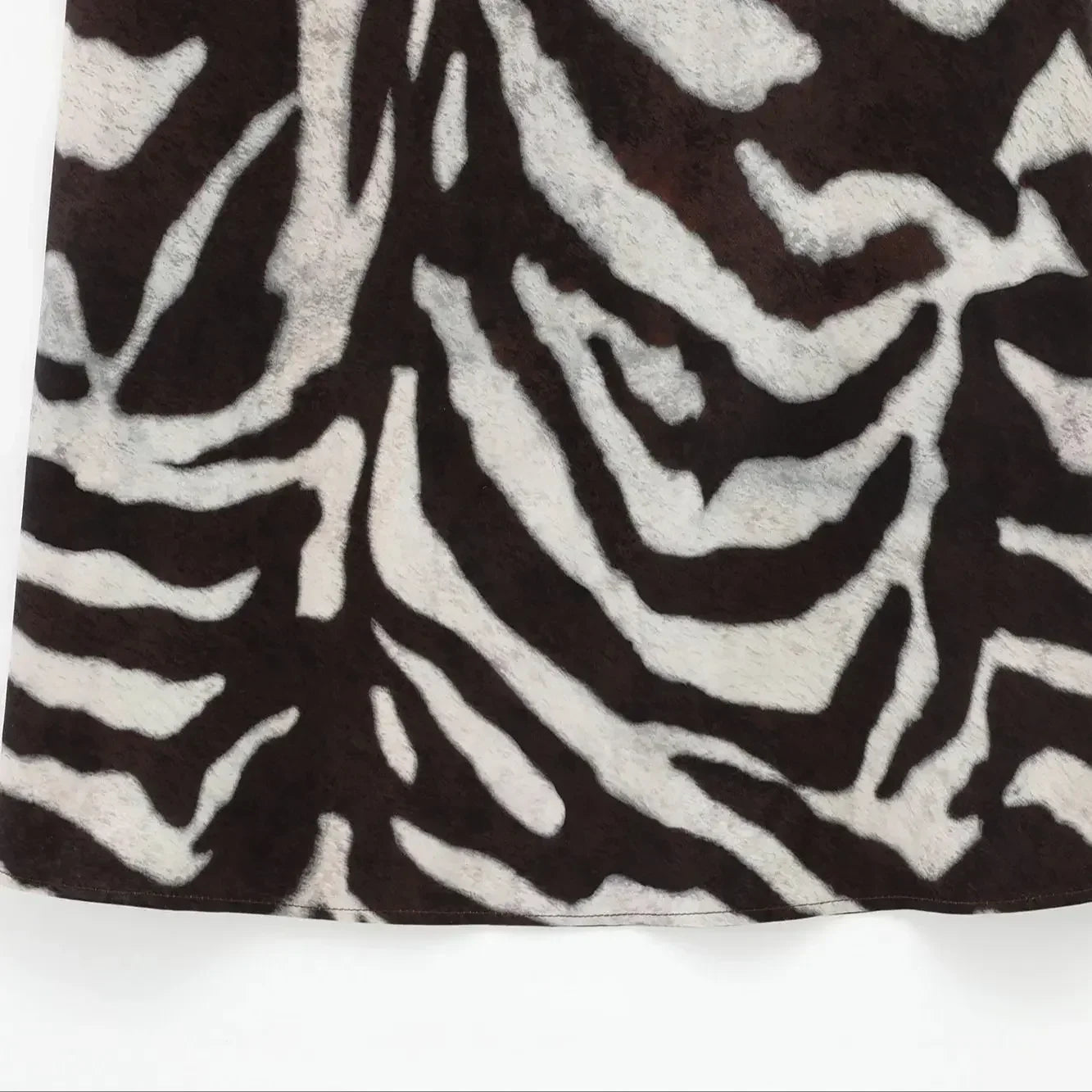 Zebra Print Long Sleeve Summer Dress For Women Chic