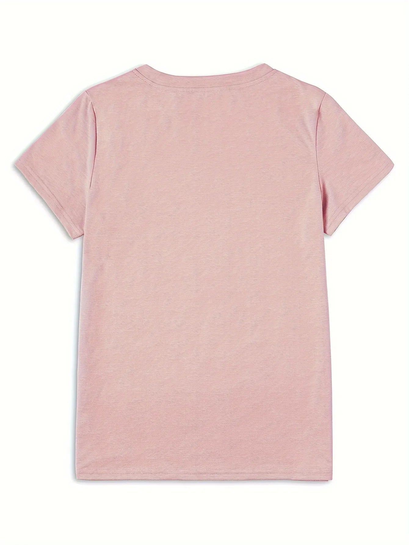 Goose Letter Print Casual T-Shirt for Women, Short Sleeve Crew Neck Top for Spring and Summer