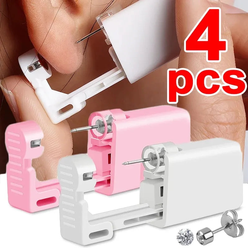 Disposable Ear Piercing Tool Kit with Safe Painless Sterile Puncture Gun for Earrings and Nose Rings