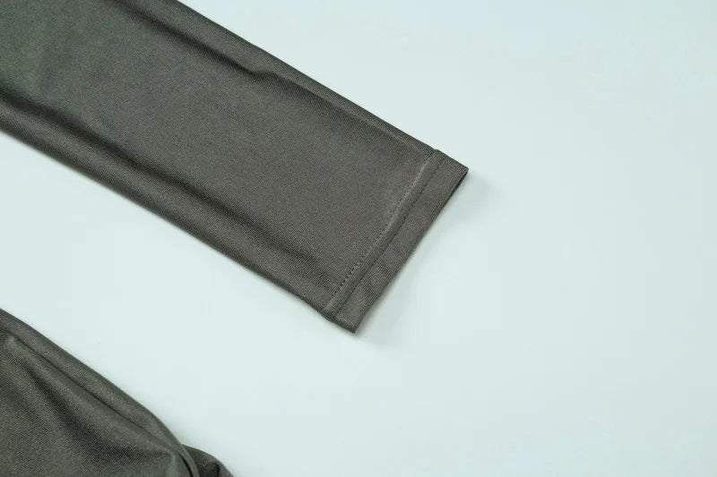 V Neck Long Sleeve Ruched Bodycon Skinny Jumpsuit Sexy Solid Color Party Romper Overalls Y2K Fashion Vacation Wear