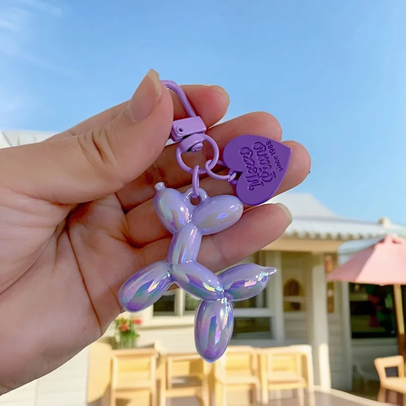 Cute Y2K Acrylic Cartoon Balloon Dog Keychain for Women Bag Pendant and Car Accessory