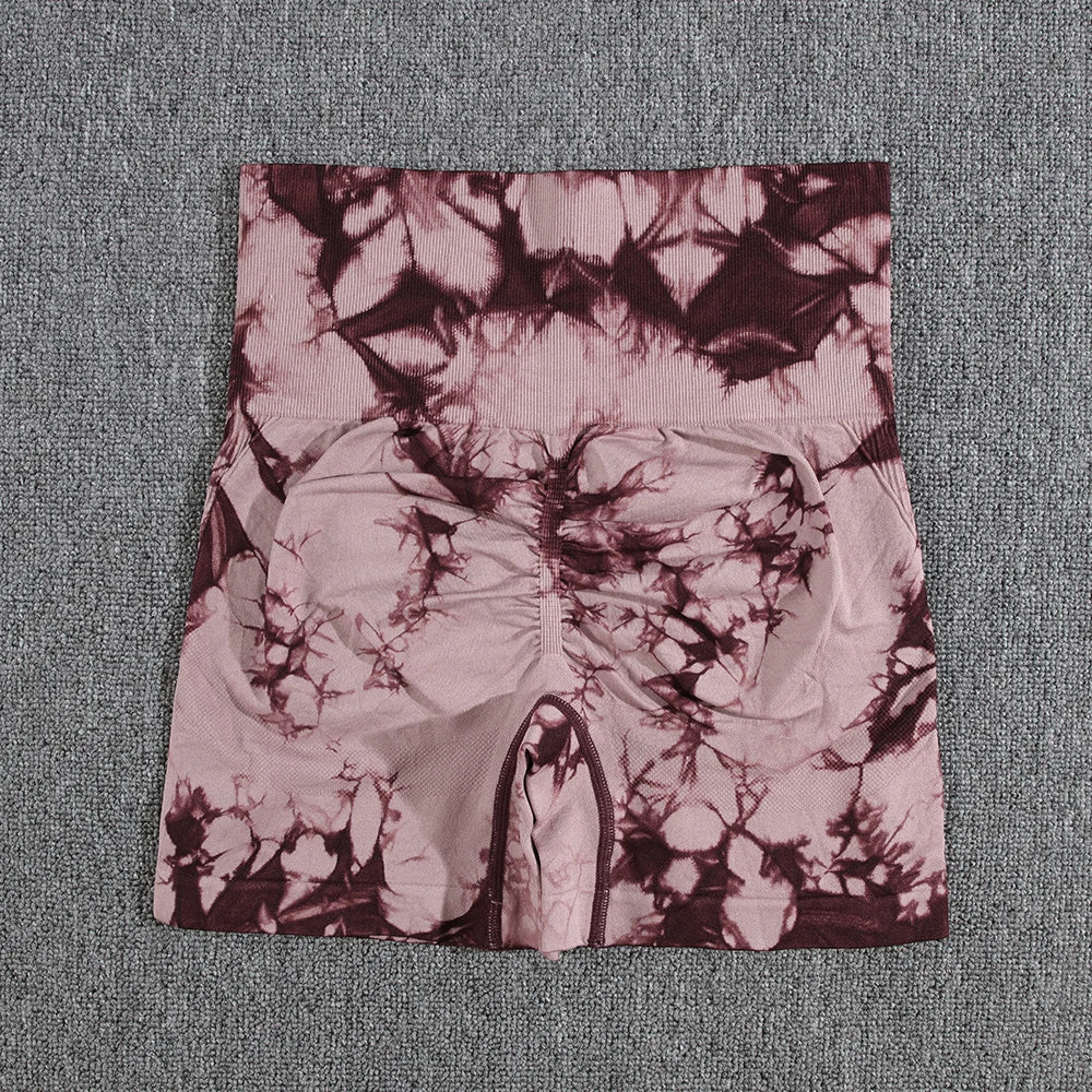 1/2/3PCS Tie Dye Seamless Women's High Waist Activewear Sets Stretch Sport Pants and Y2K Print Crop Tops for Running and Autumn Fitness