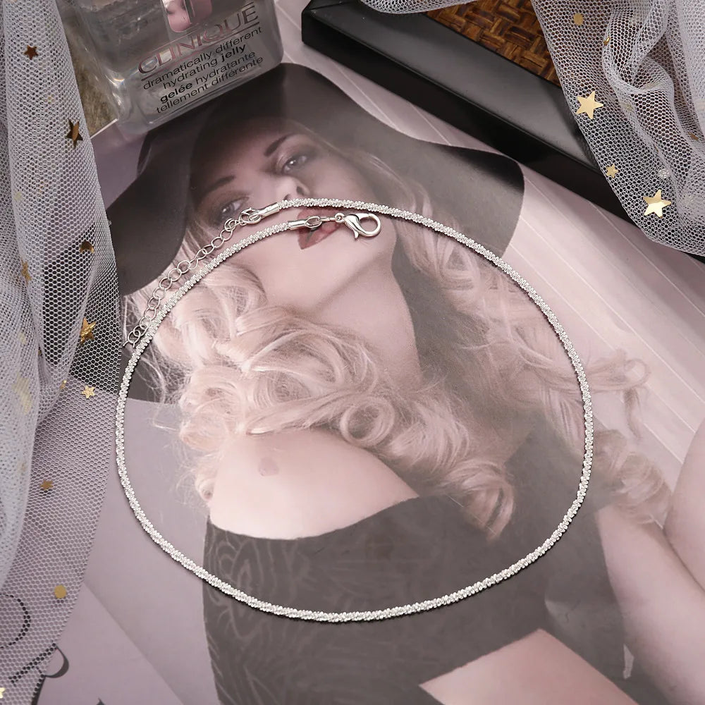 Silver Sparkling Necklace for Women Trendy Clavicle Choker Jewelry Perfect for Weddings and Parties