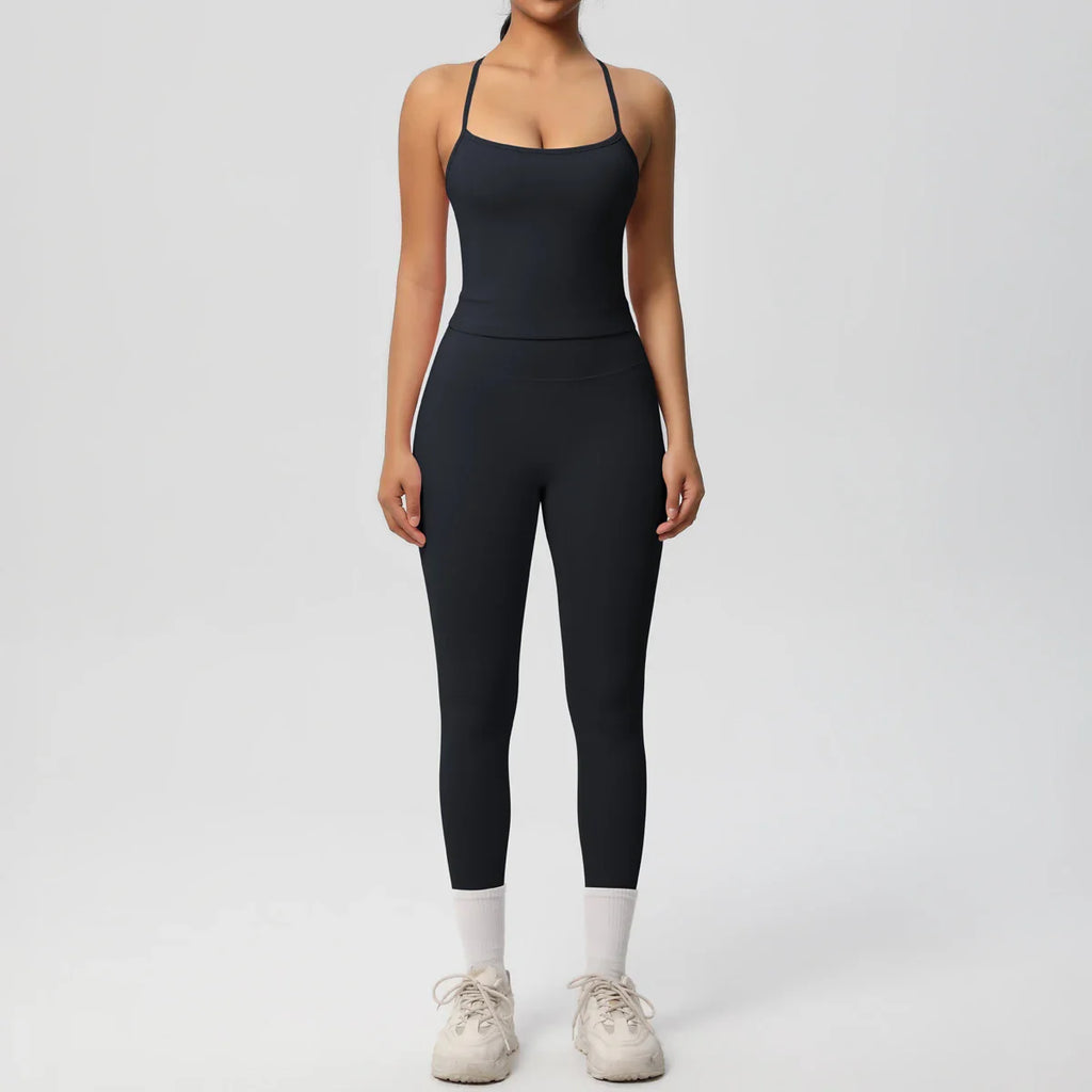 2PCS Nude Feeling Yoga Set for Women Push Up Sport Bra and High Waist Leggings Fitness Running Workout Tracksuit Activewear