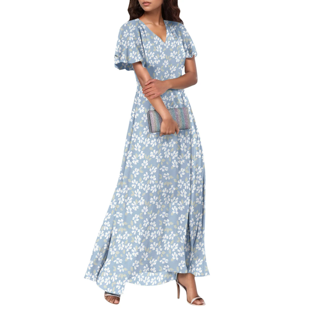 Floral Chiffon Maxi Dress for Summer Wedding Guest Chic