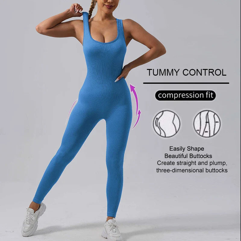 Seamless Yoga Jumpsuit For Women High Stretch Fitness