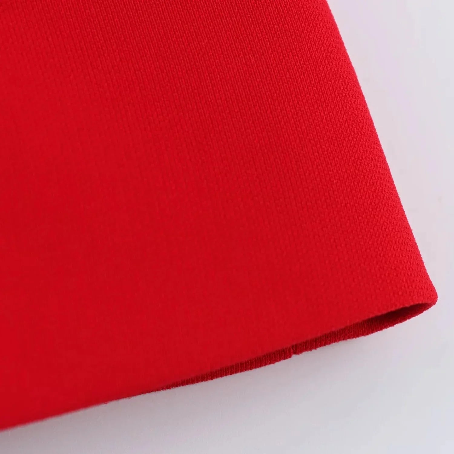 Red Vest Blazer Set For Office Lady With Wide Leg Pants