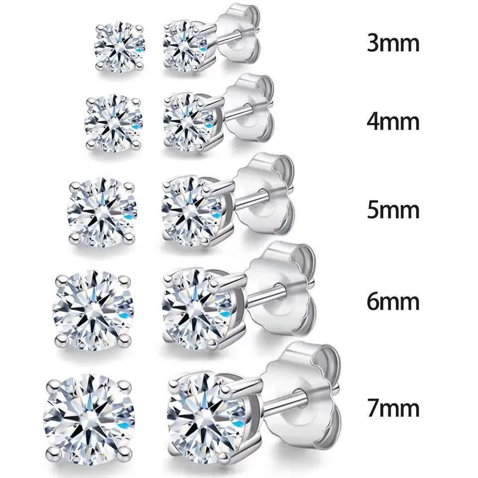 Moissanite Diamond Stud Earrings in S925 Sterling Silver for Women Perfect for Wedding Engagement and Anniversary Gifts