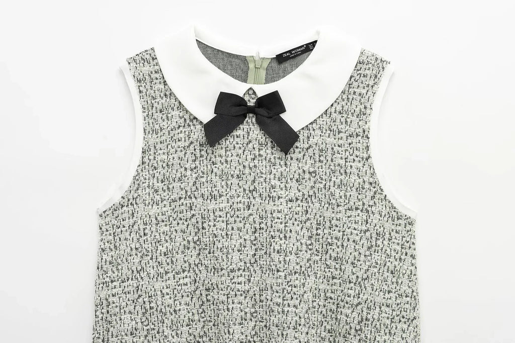 Chic Bow Decor Sleeveless Short Dress For Women Everyday