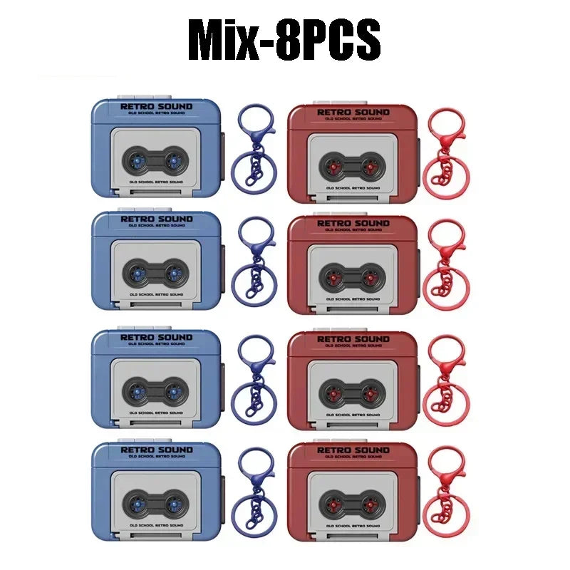 Vintage Mini Tape Recorder Keychain Gift for Couples Fun Retro Design Recordable Cassette Keychain