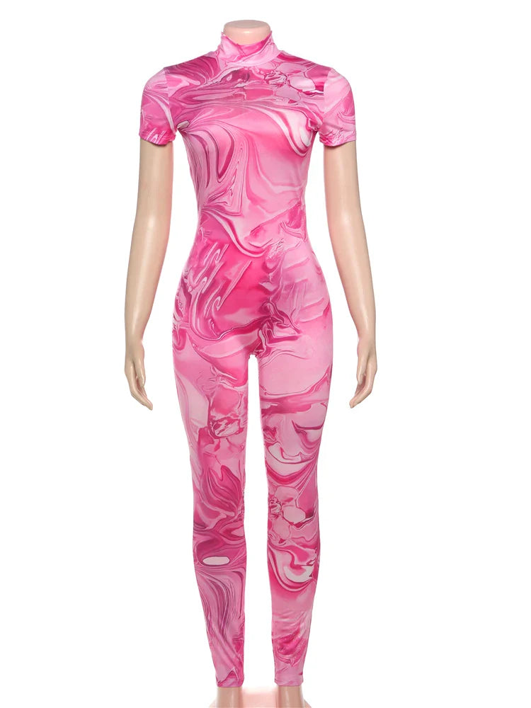 Sporty Backless Jumpsuit for Women with Peach Buttocks Design Short Sleeve Fitness Overalls Summer Casual Street Workout Apparel