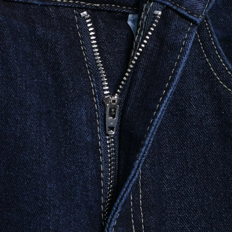 Chic Women's Denim 2 Piece Set With Belt Featuring Solid Jacket And Vintage Zipper Trousers