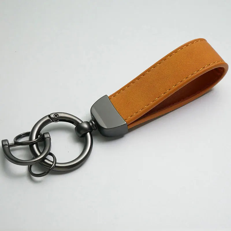 PU Leather Keychain Car Key Ring Holder for Men and Women - Stylish Key Strap Wallet Accessory in Multiple Colors