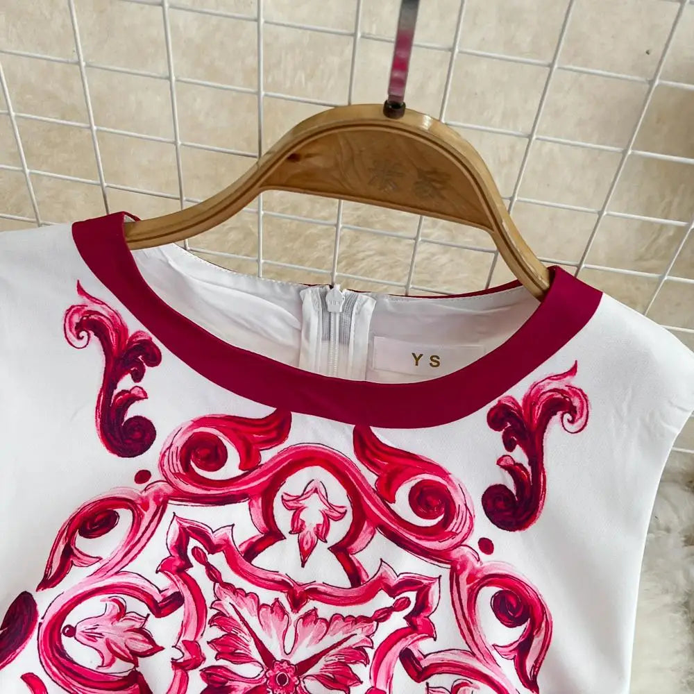 Floral Print Sleeveless Mini Dress for Summer Vacation