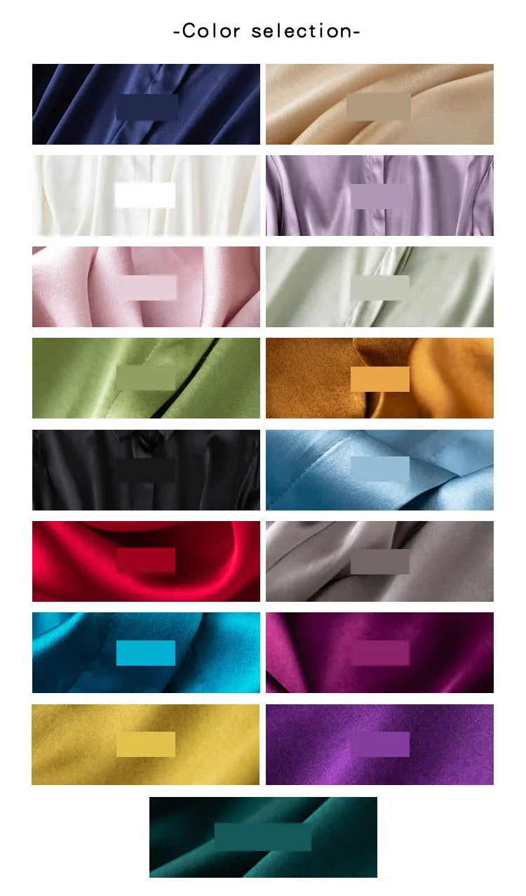 Women Satin Silk Shirt 93% Mulberry Silk 7% Spandex 19 Momme Classic Long Sleeve Blouse Solid Color Office Top for Women M L XL XXL