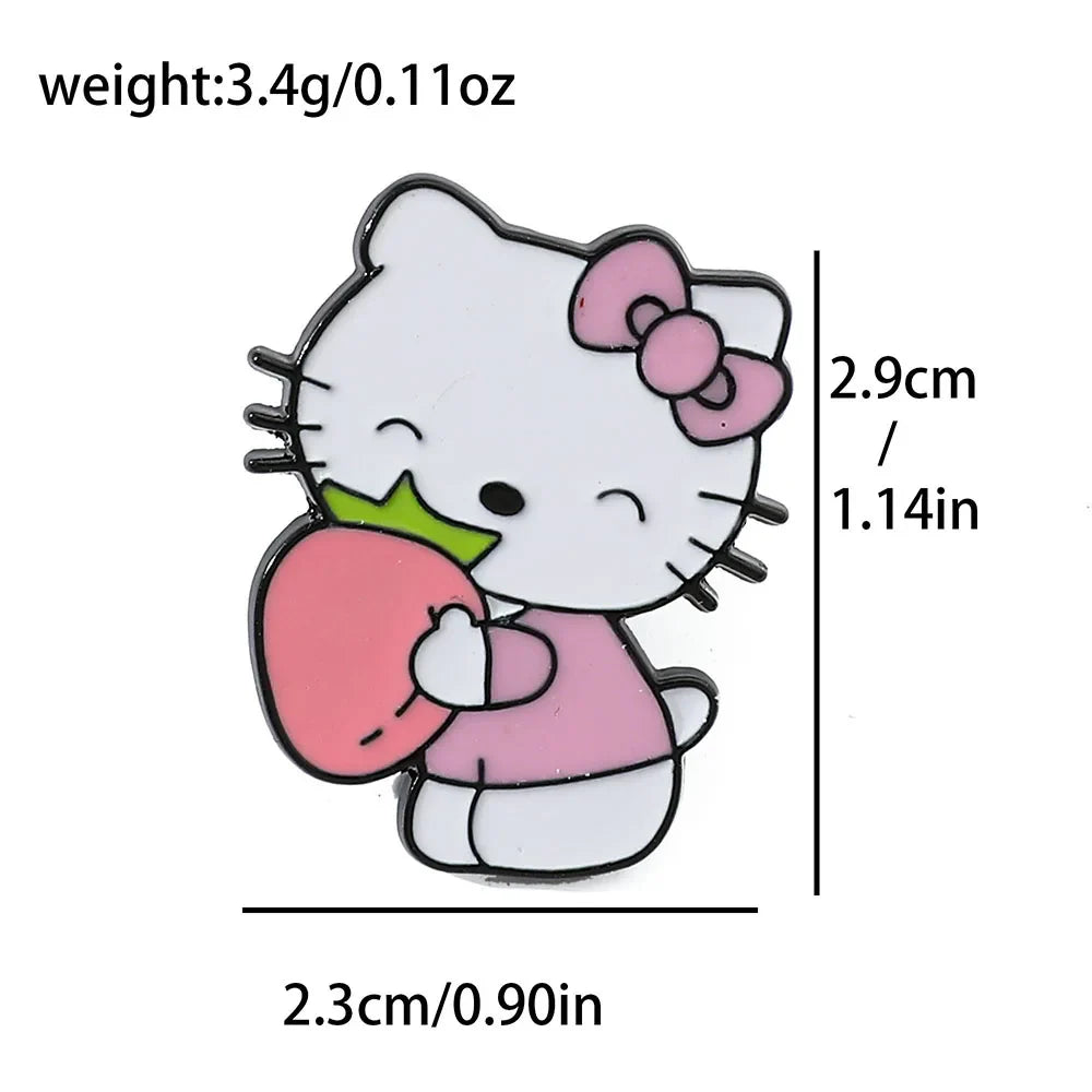 5 Pcs Cute Cartoon Soft Kawaii Cat Brooch Set Metal Badge Alloy Pin Accessory