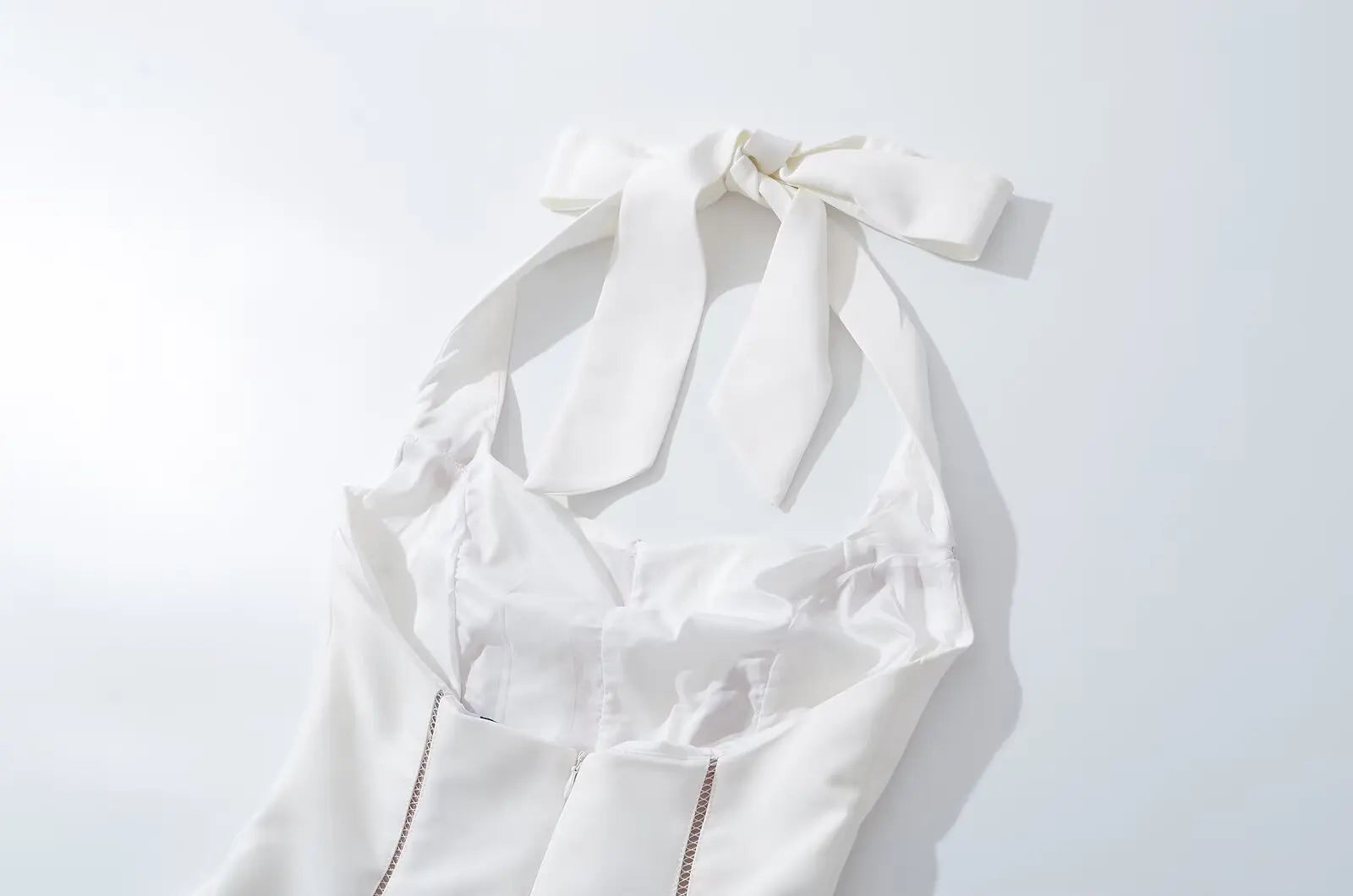 Elegant Halter Neck Backless Mesh Dress For Evening