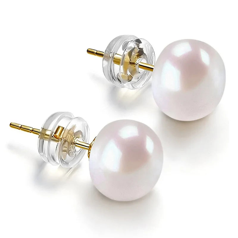 Round Simulated Pearl Stud Earrings for Women Minimalist Jewelry Teen Accessories Simple Classic Design
