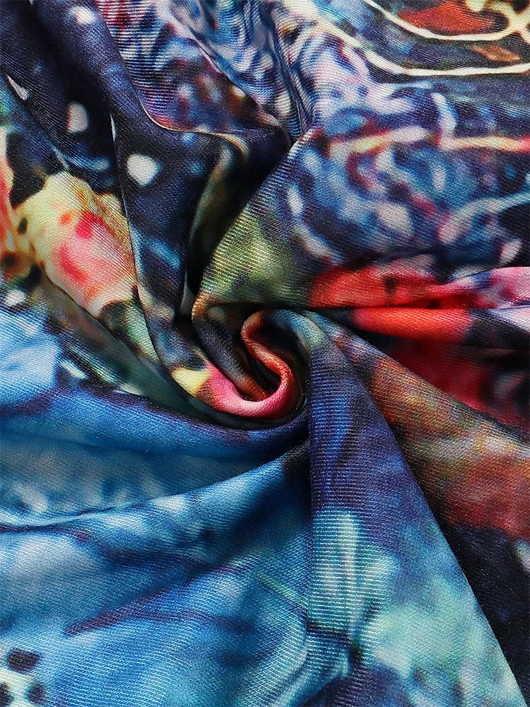 Women's Casual Printed Button Front Long Sleeve Dress