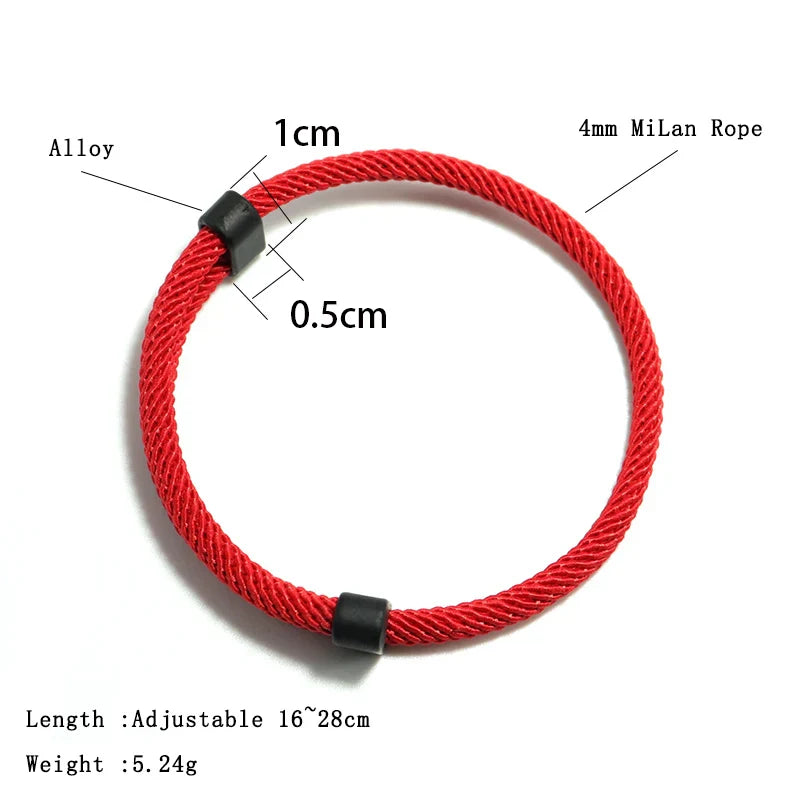 Fashion Men's Adjustable Lucky Red Thread Bracelet Set 2pcs Gifts for Him Armband Accessories