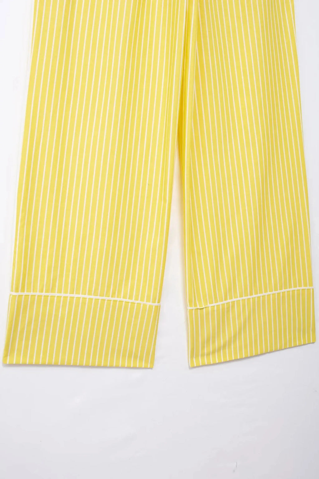 Stylish Women's Yellow Striped High Waist Drawstring Casual Trousers Cozy Loose Long Pants