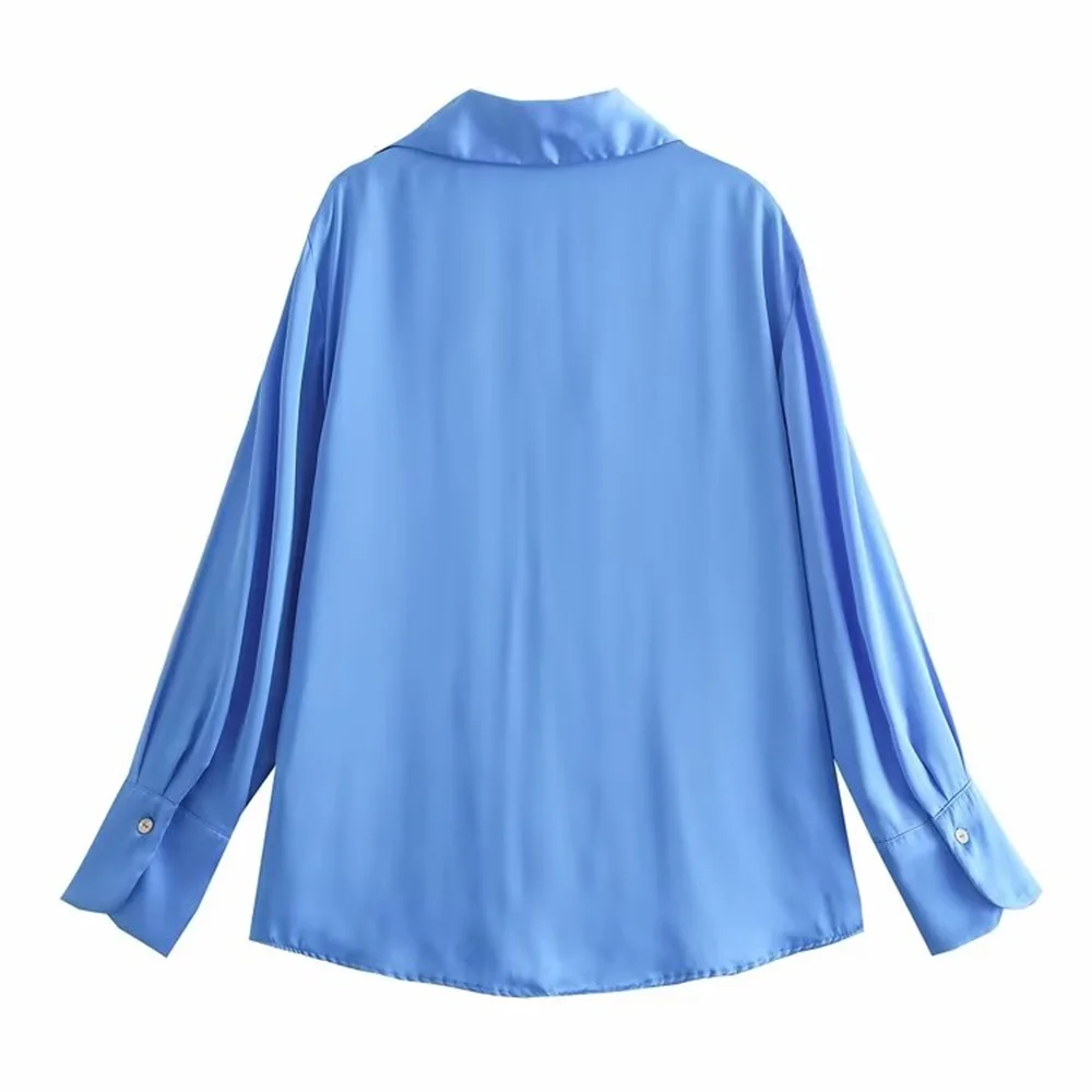 Women's Casual Loose Silk Satin Shirt with Versatile Soft Texture and Elegant Design