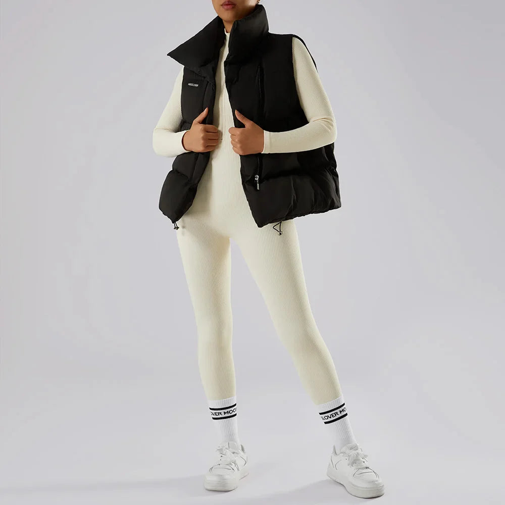 Women's Bodycon Jumpsuit Casual Fitness Rompers with Zipper Slim Fit Bodysuit Streetwear Activewear for Autumn and Winter