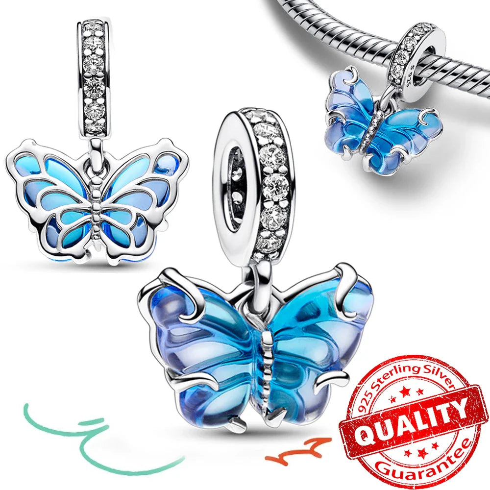 925 Sterling Silver Coral Seahorse and Lotus Fish Pendant for DIY Bracelet and Necklace Crafting