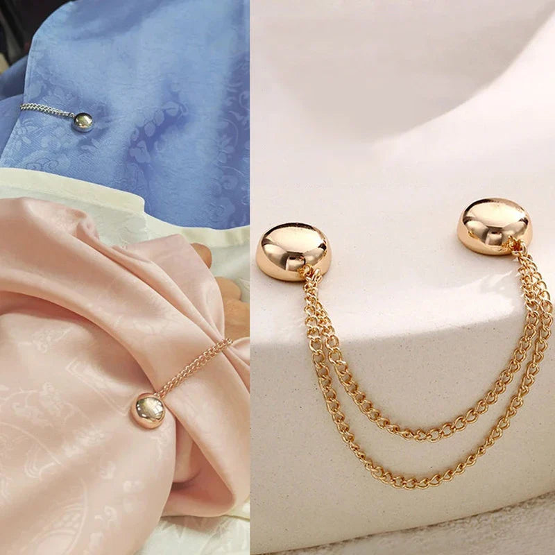 Exquisite Chain Magnetic Buckle Clip for Clothing Accessories and Scarves