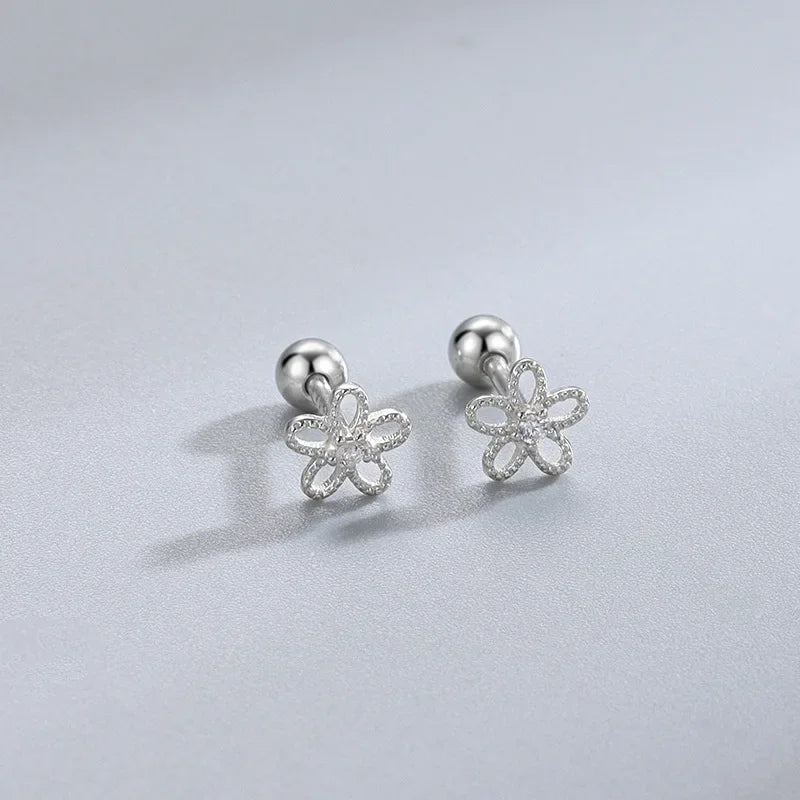 Heart Stud Earrings for Women Hypoallergenic Screw Cartilage Helix Jewelry Gifts