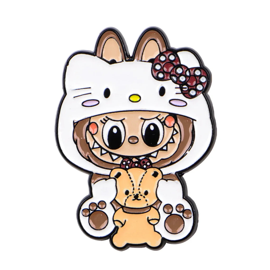 Cute Monster Enamel Pins for Cartoon Anime Lovers - Genie Pin Badge for Backpacks, Lapel Brooch, and Fashion Accessories