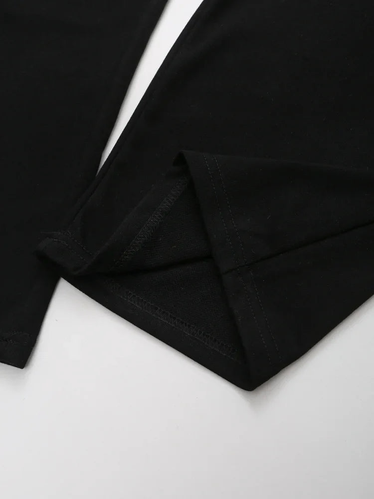 Women's Solid Casual Trouser Set with Short Sleeve T-Shirt and Elastic Waist Wide Leg Pants