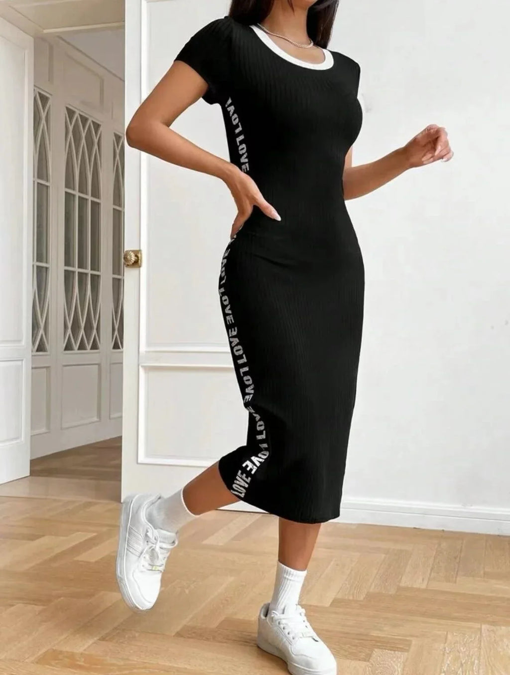 Chic Womens Summer Dress With Woven Band Accents Modern