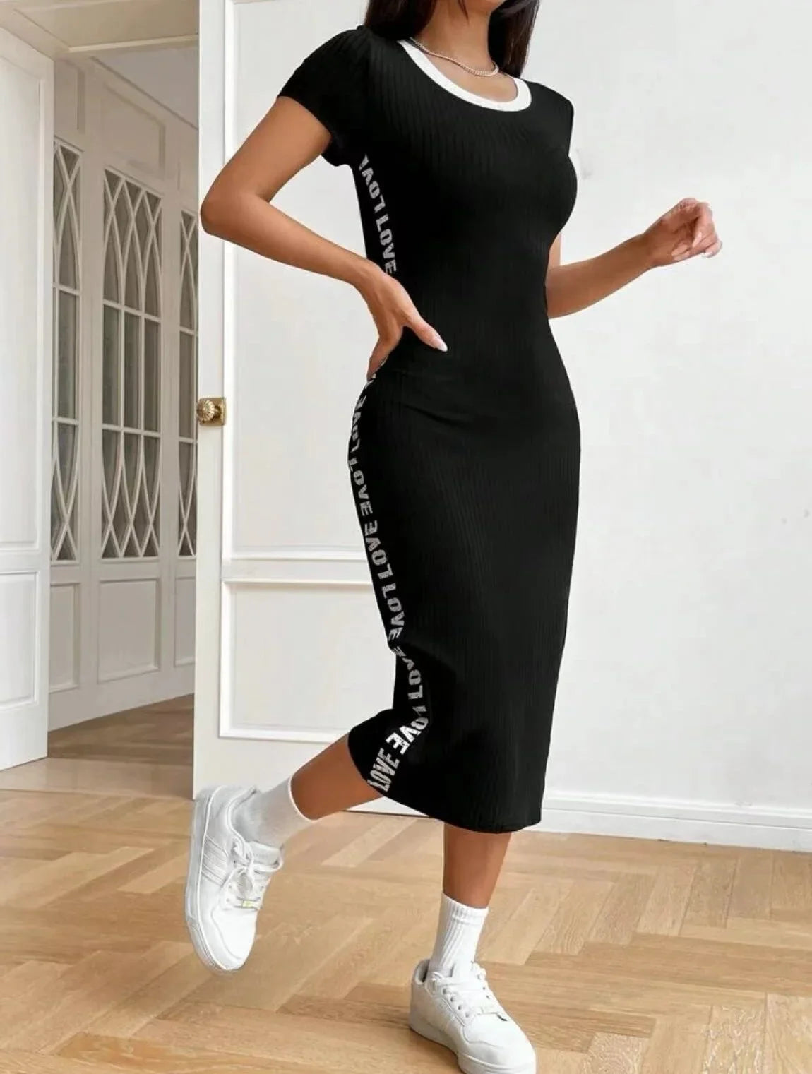 Chic Womens Summer Dress With Woven Band Accents Modern