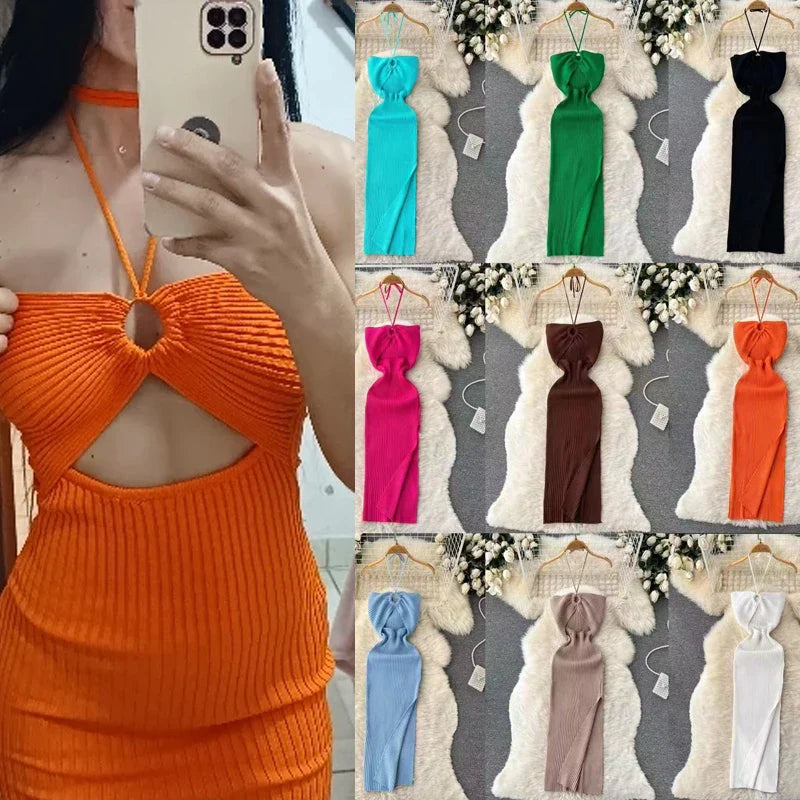 Chic Knitted Summer Dress For Women Streetwear Style