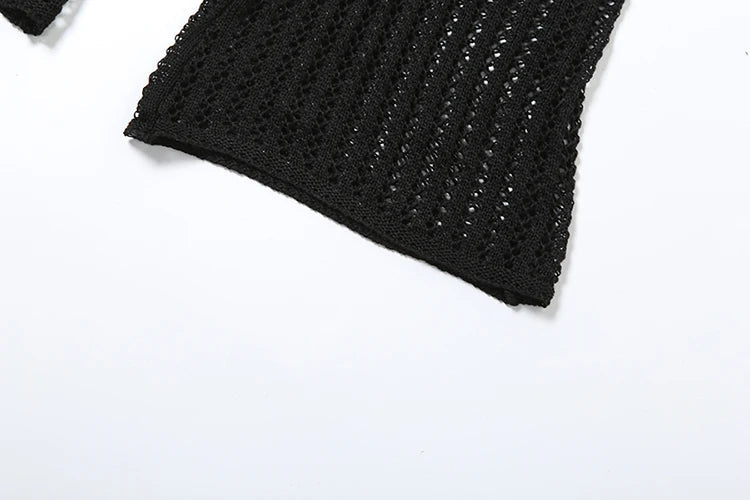 Knitted Floral Women Jumpsuit Sexy Pleated Halter Neck Bandage Low Back Skinny Overalls Trendy Solid Streetwear