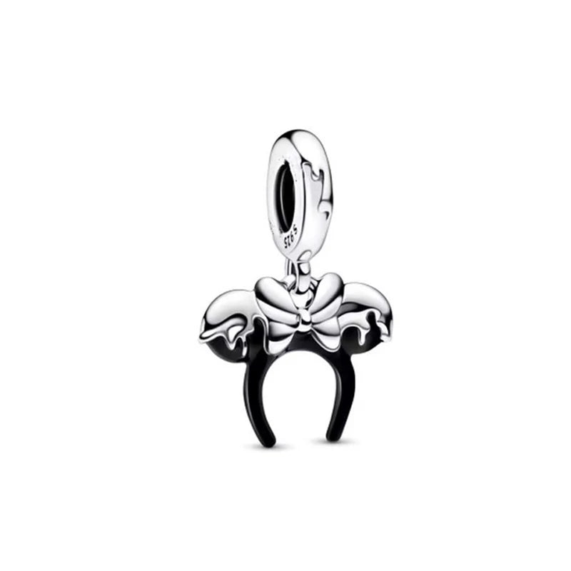 925 Sterling Silver Disney Minnie Mickey Charm Bead for Original Pendant Bracelet DIY Jewelry