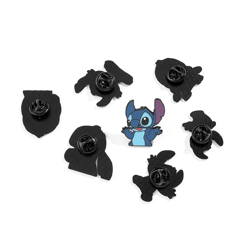 7 Pcs Creative Lilo and Stitch Enamel Pins Set for Backpack Clothing Jewelry and Accessories Gift